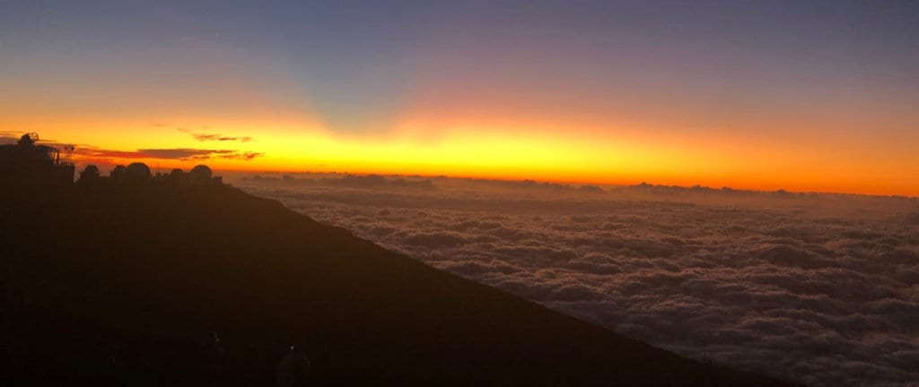 Haleakala Sunset after sun is below clouds