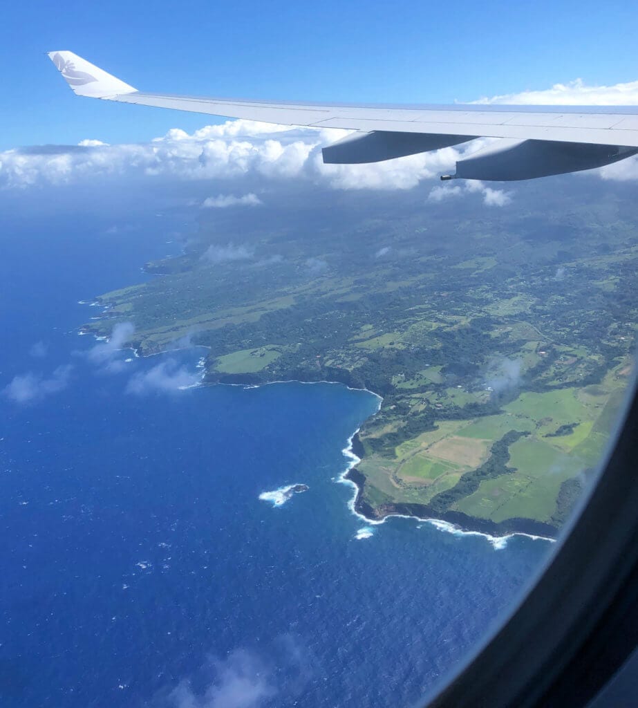 Maui coastline from our Southwest flight