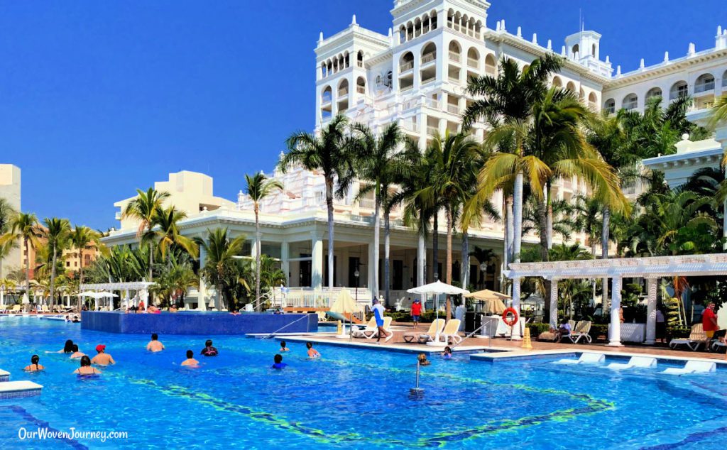Aqua aerobic classes were offered daily at the Riu all inclusive resort in Puerto Vallarta.