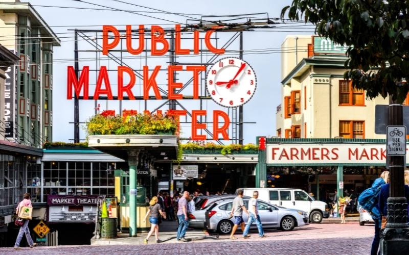 Pike Place Market in Seattle is a popular tourist attraction
