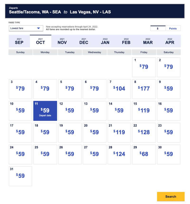 first time flyers should use low fare flight calendars like this one