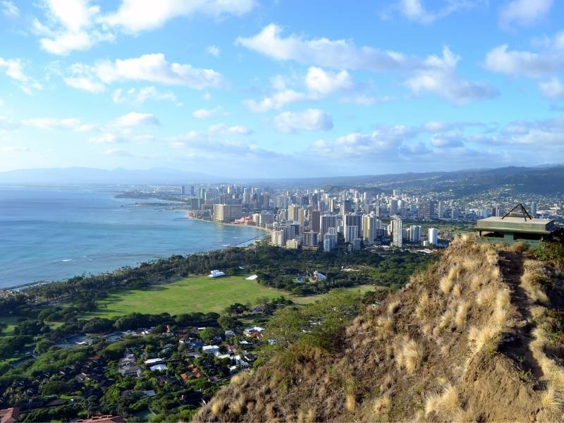 Diamond Head Crater is one of the most popular hikes for families to add to their Oahu itinerary