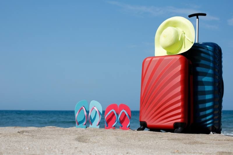 travel with suitcases