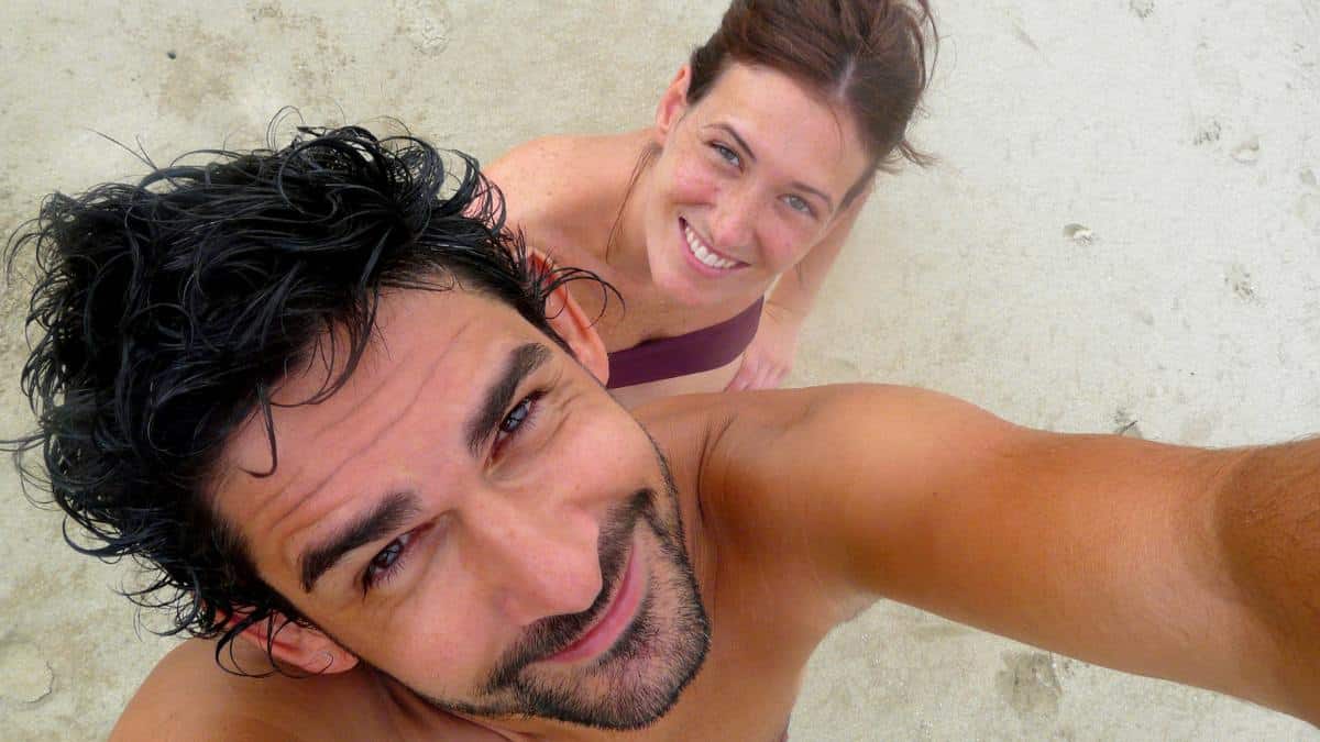 young couple on beach