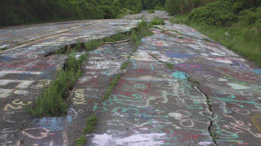 abandoned road in Centralia, Pennsylvania