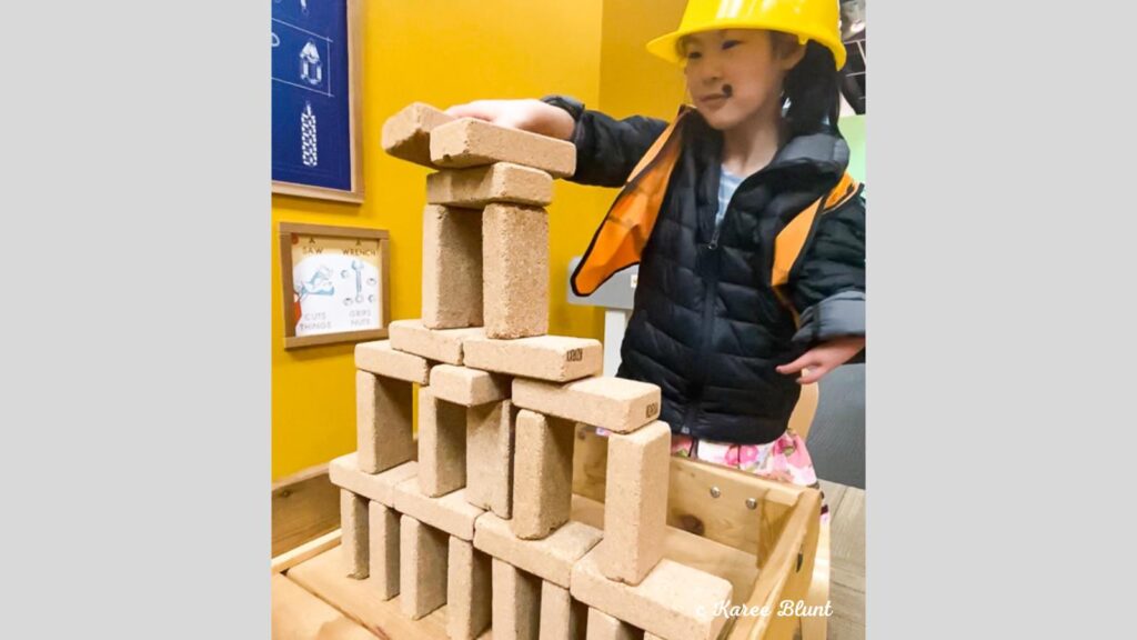 Seattle Children's Museum - Bella with blocks