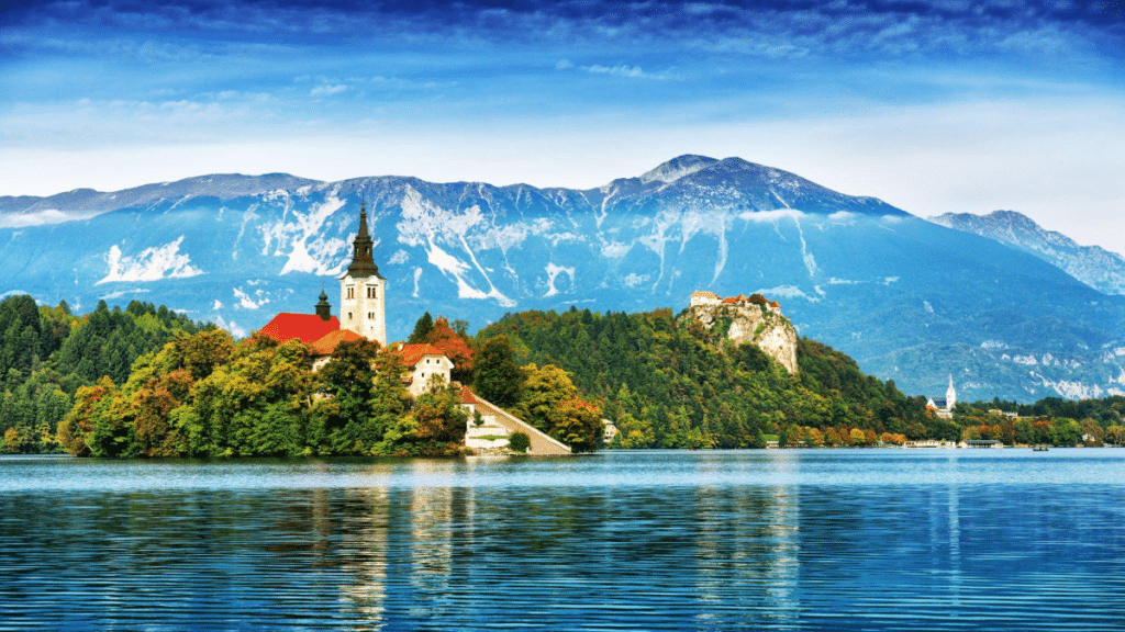 Lake Bled located in Slovenia Europe