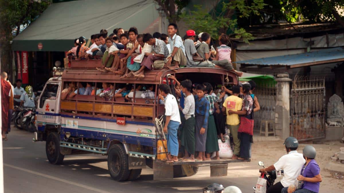 Burma truckload of people
