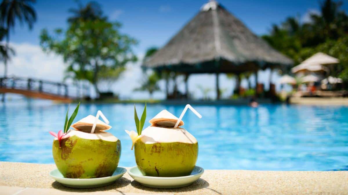 French Polynesia drinks by pool