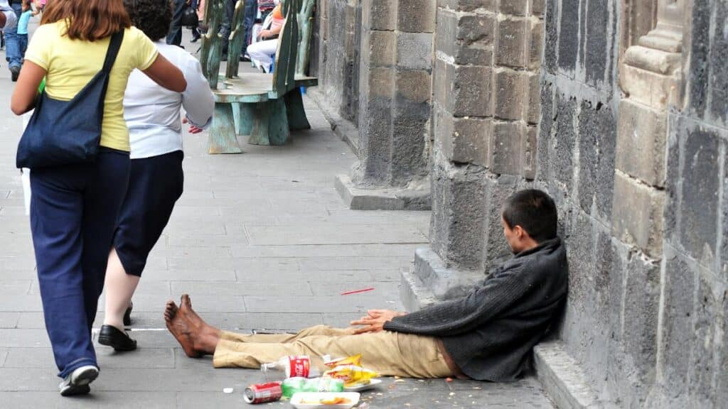homeless man on street