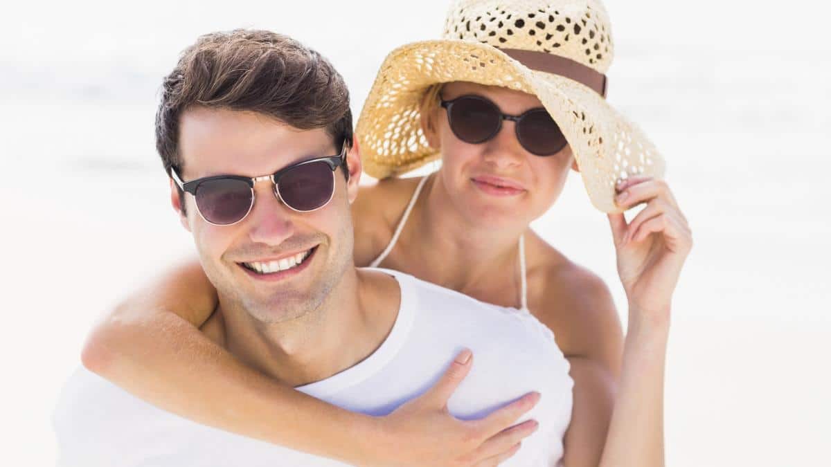 man and woman at beach