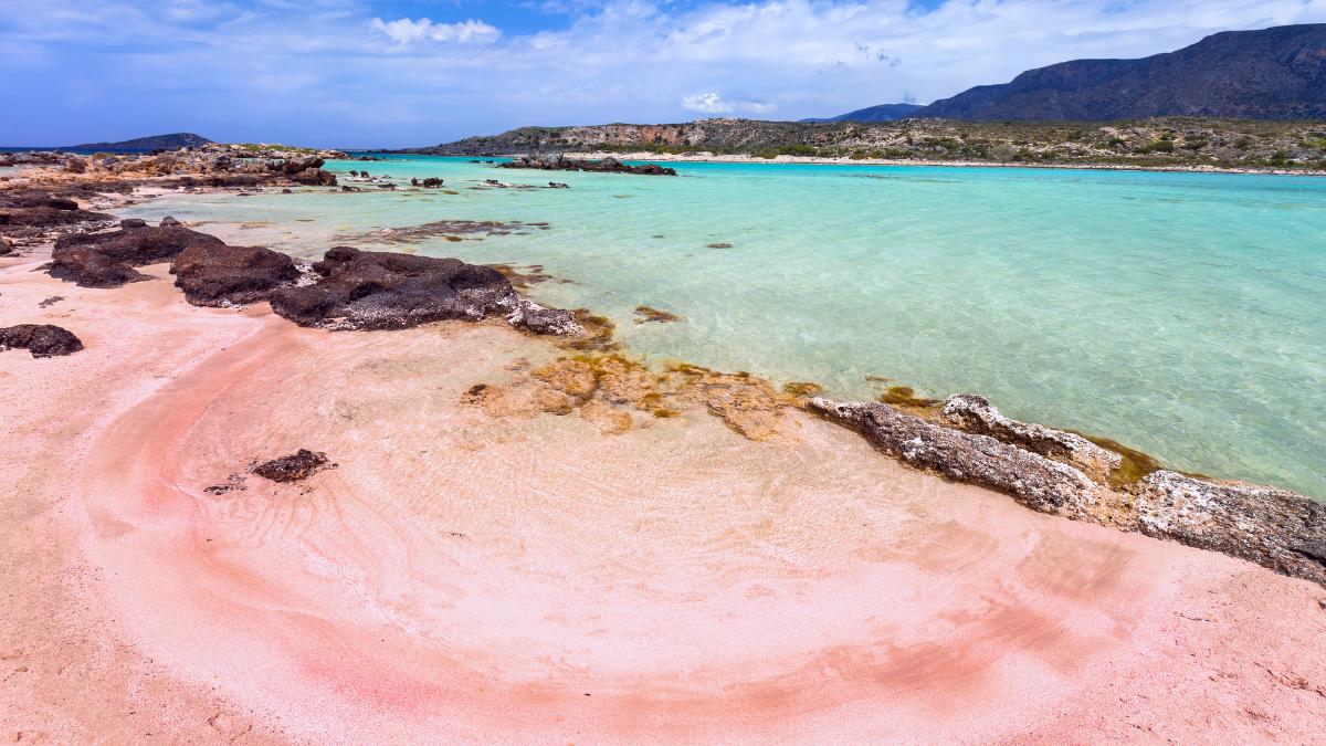pink sand beach in Crete