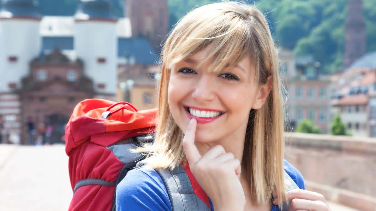 woman backpacker tourist