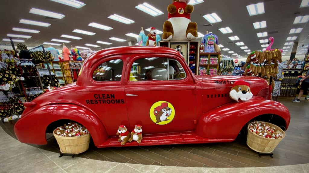 Bucees gas station red truck