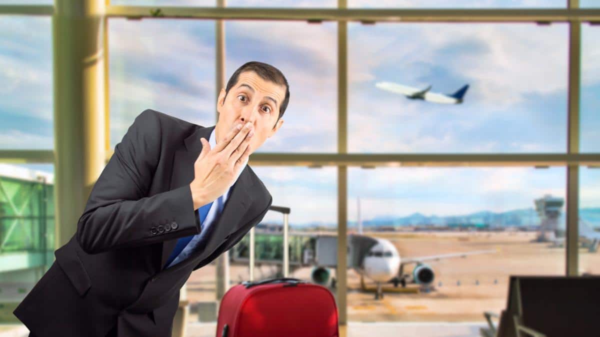 suspicious surprised airline man