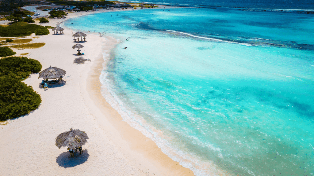 Baby Beach and coast on Aruba, Caribbean