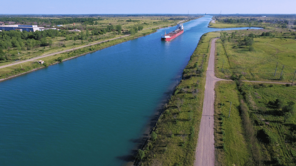 Welland Canal in southern Ontario, Canada