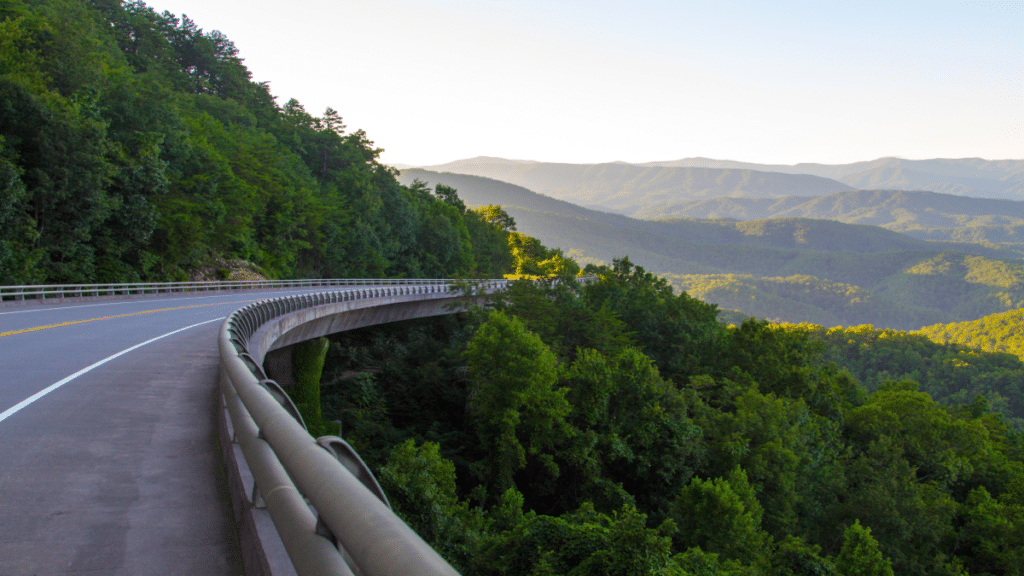Great Smoky Mountains road near Gatlinburg, Tennessee
