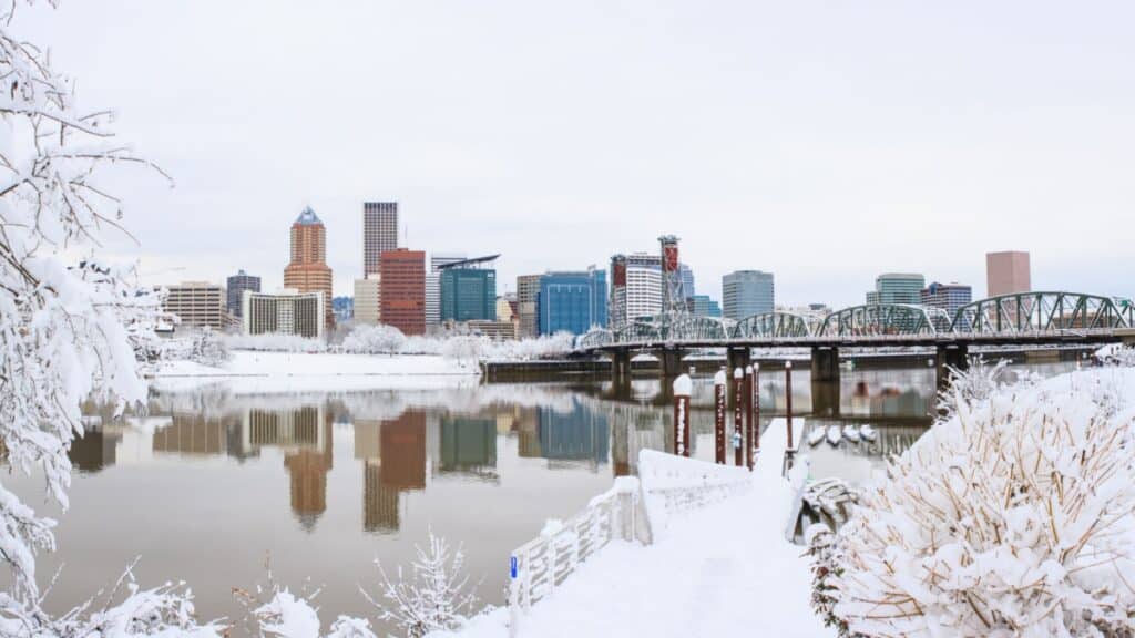 Portland Oregon in winter -
