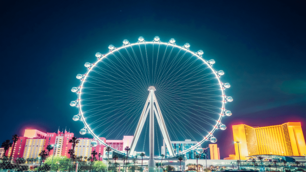 high roller at night. -las vegas,usa