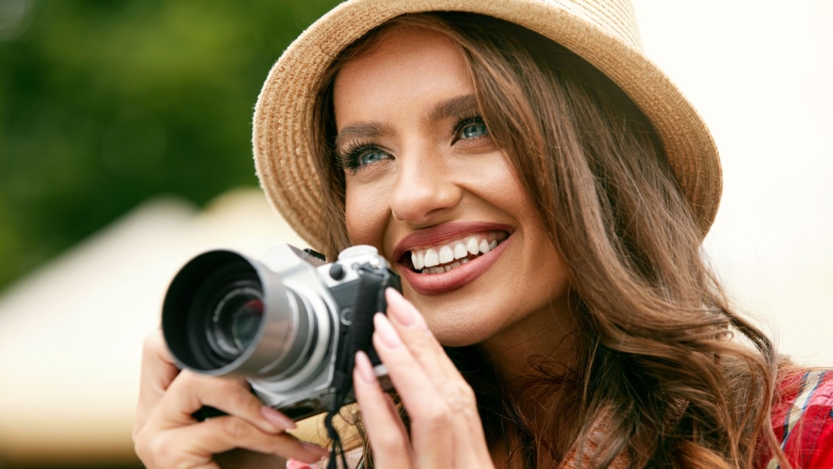 woman with camera