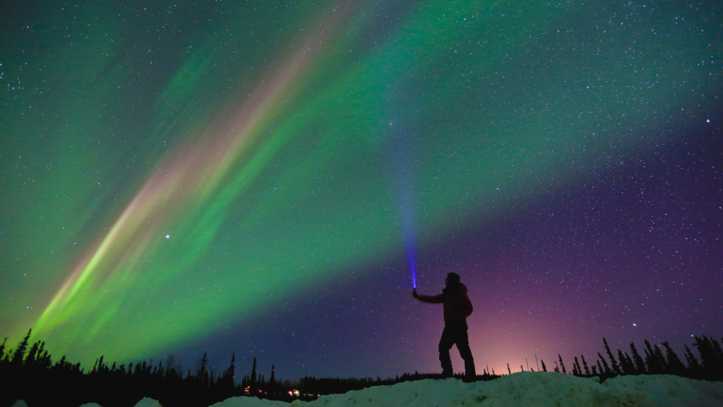 Aurora Northern Lights Night Sky Winter Fairbanks Alaska