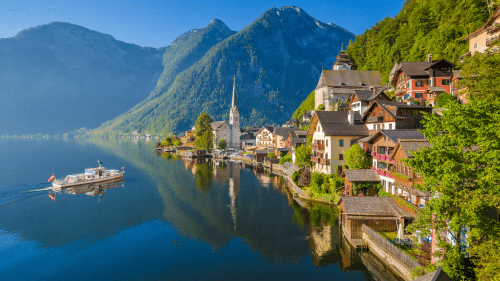 Hallstatt mountain village in the Austrian Alps