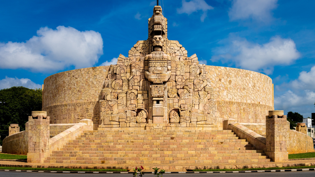 Iconic Monumento a la Bandera, located in downtown Merida, Mexico