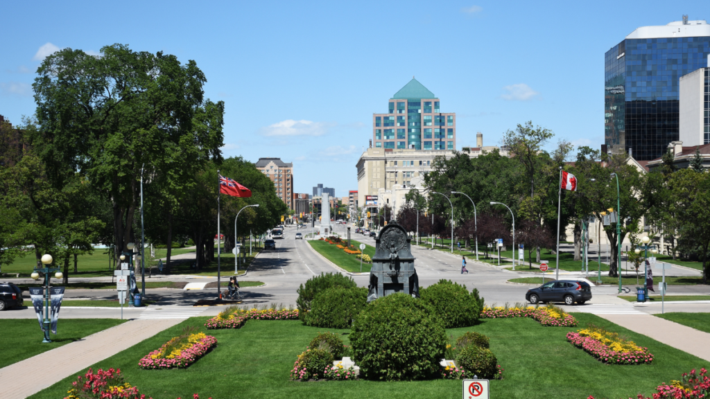Downtown Winnipeg seen from the Broadway