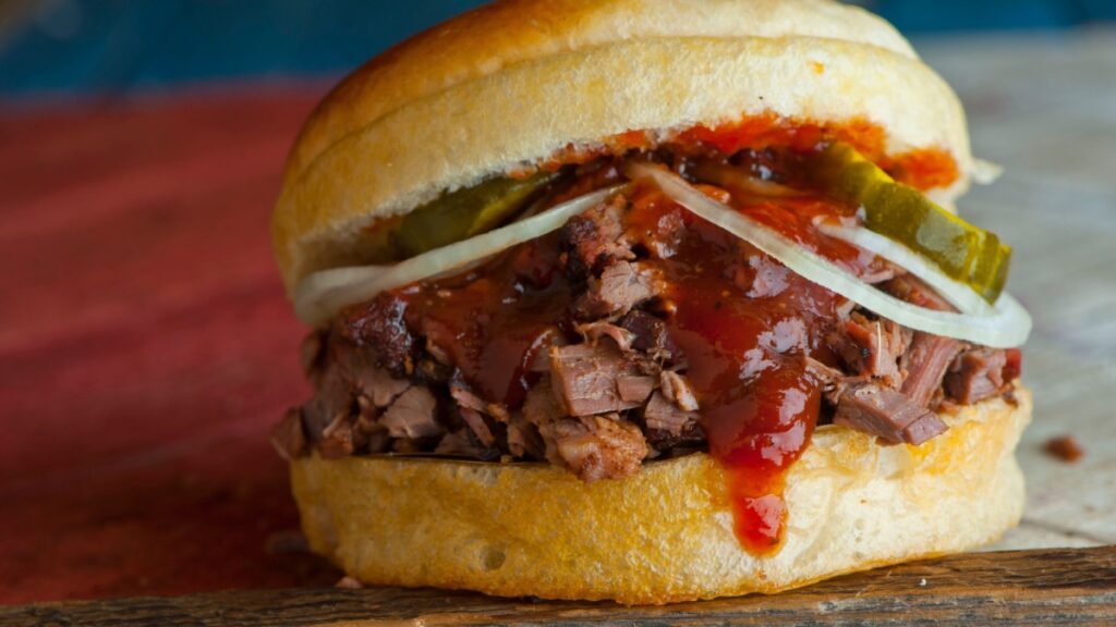 chopped brisket sandwich
