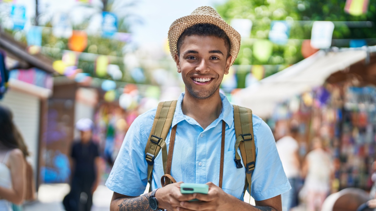 young man tourist