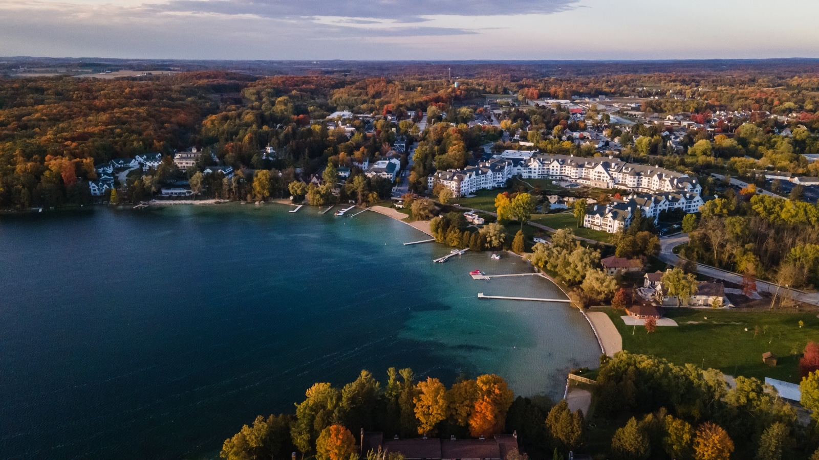 aerial view of Elkhart Lake, WI
