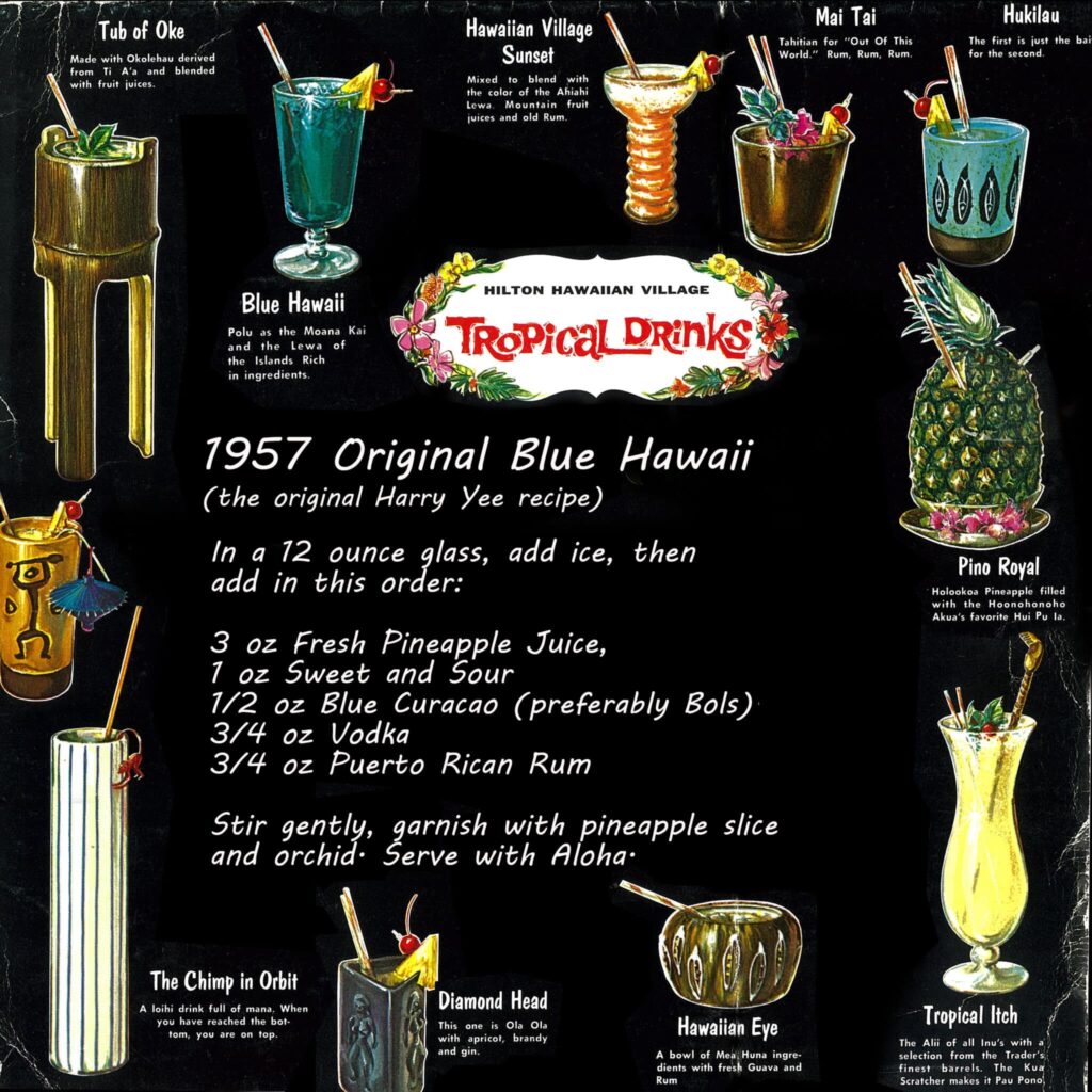 infographic of a Blue Hawaiian Drink recipe